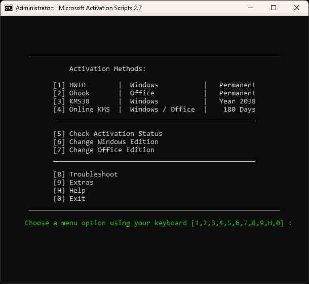 MAS_AIO_v2.9中文汉化_Microsoft 激活脚本 (MAS)