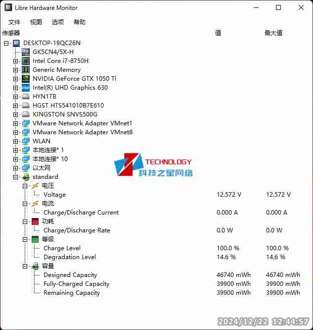 电脑硬件温度监测Libre Hardware Monitor V0.9.4【提供汉化作者:tek2y】