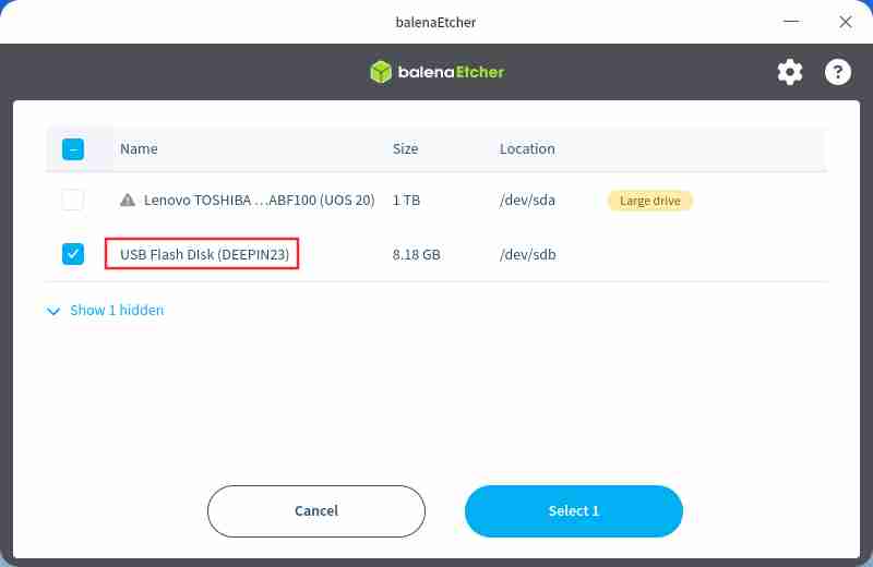 如何使用 Etcher 制作 U 盘安装系统盘