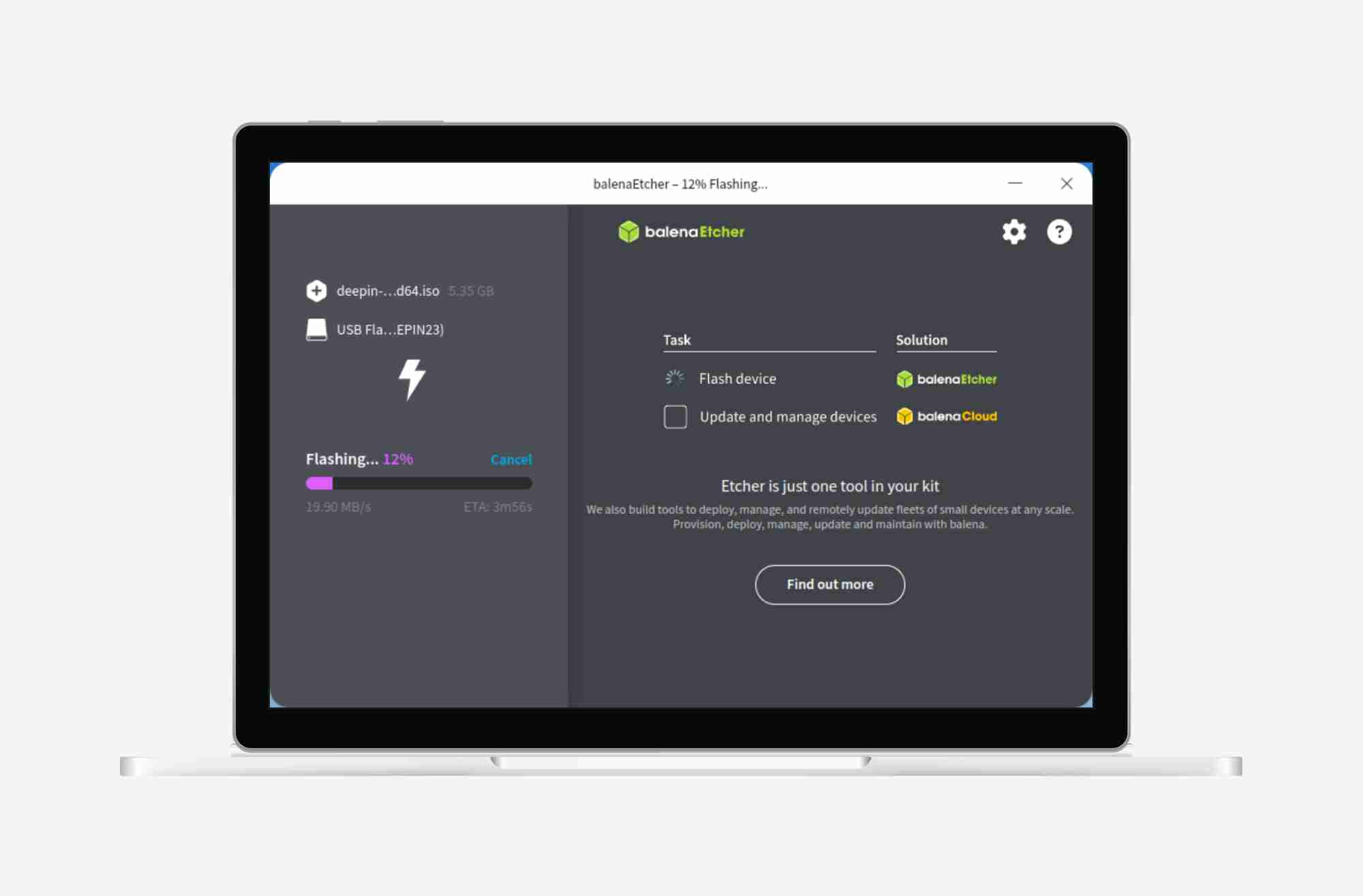 【deepin】如何使用 Etcher 制作 U 盘安装系统盘
