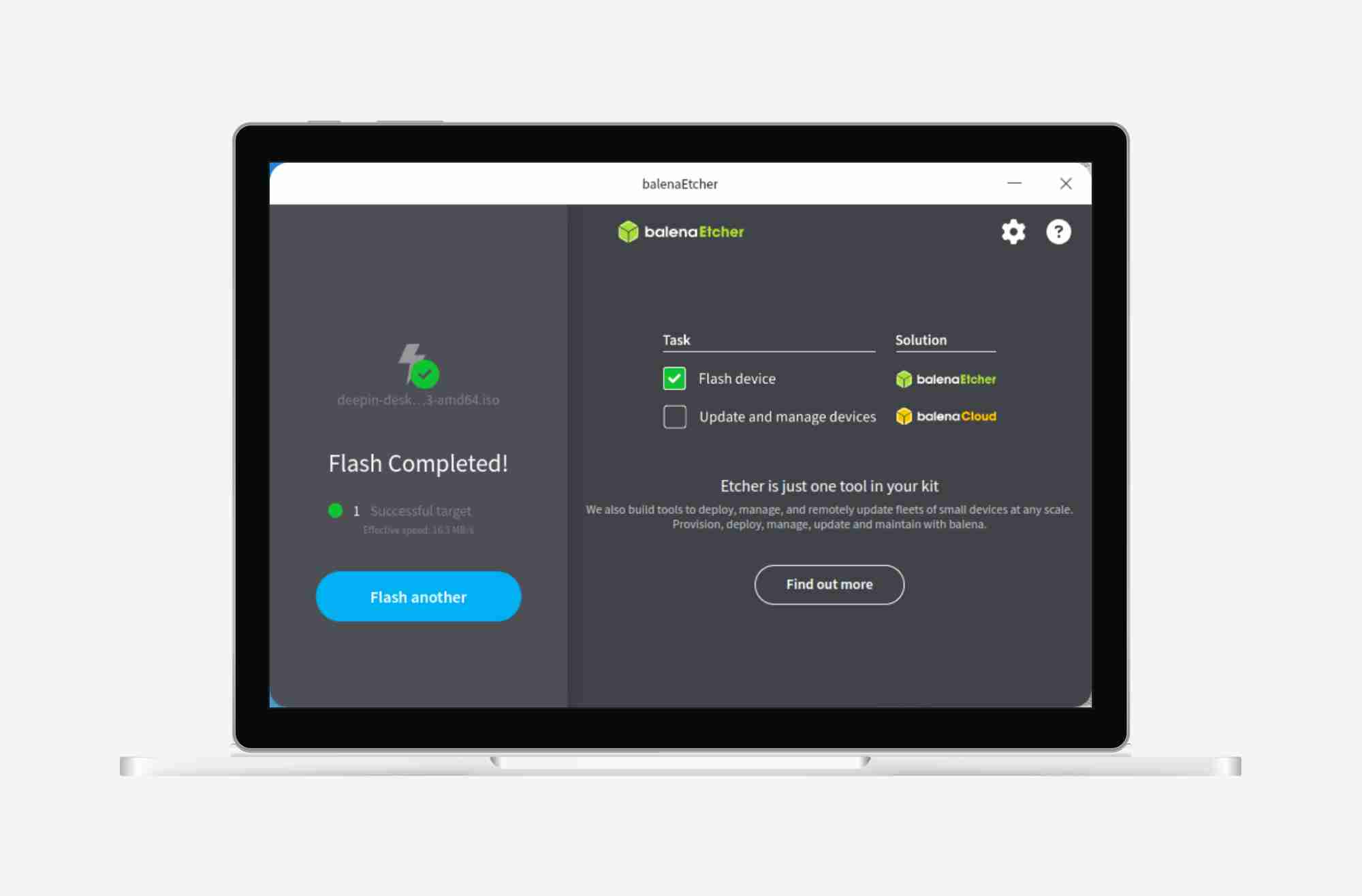 【deepin】如何使用 Etcher 制作 U 盘安装系统盘