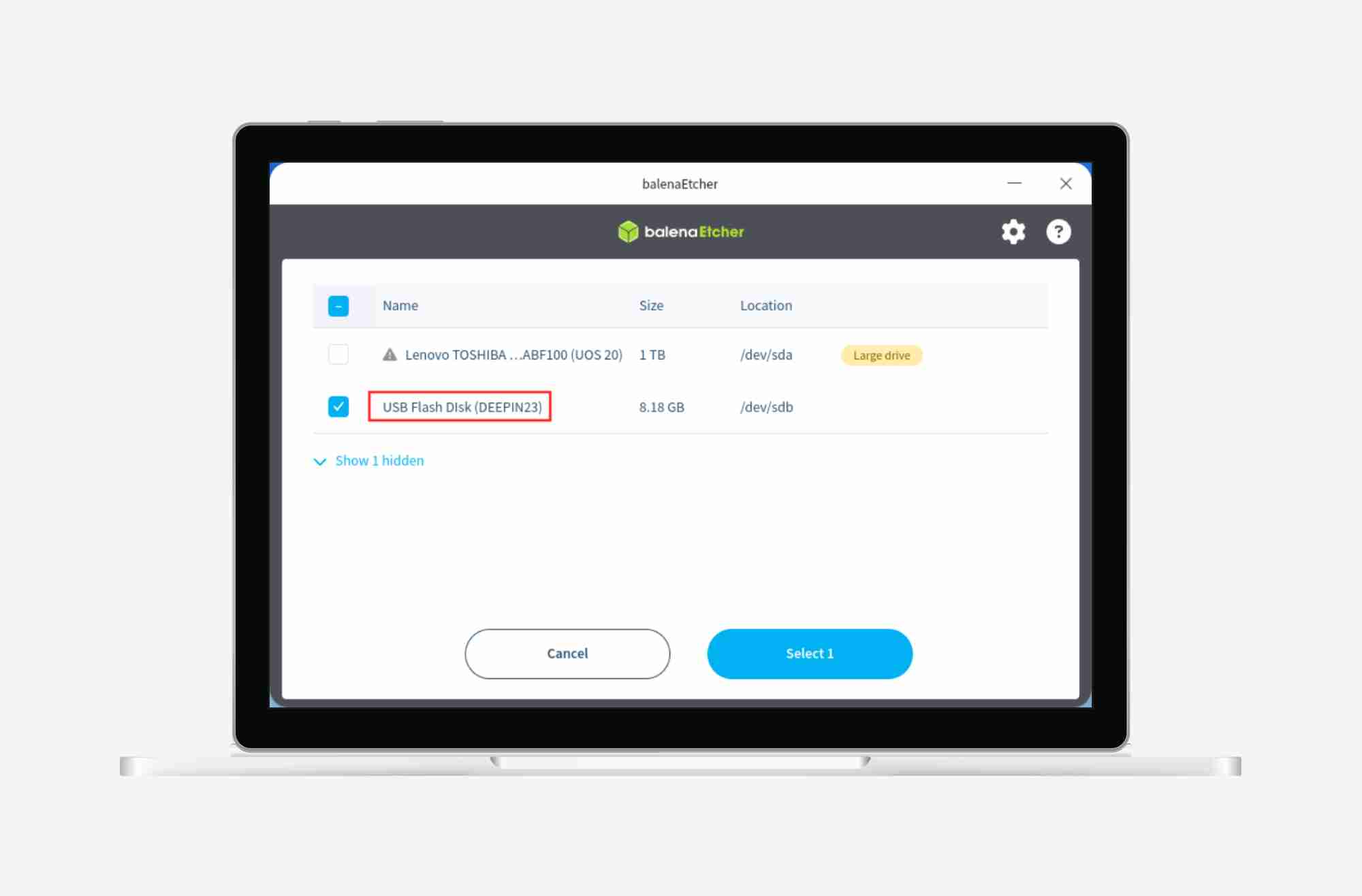 【deepin】如何使用 Etcher 制作 U 盘安装系统盘