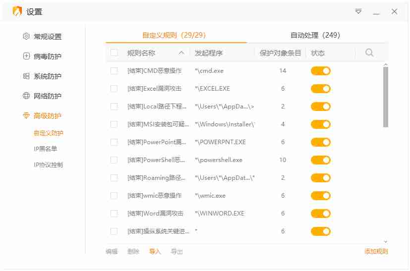 火绒安全5.0旧版软件自定义规则:主动拦截高危行为(科技之星优化增强版)