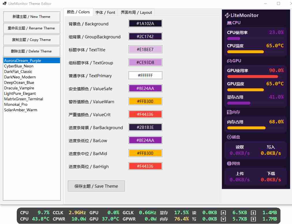免费 · 开源 · 轻量 · 桌面硬件性能监控软件