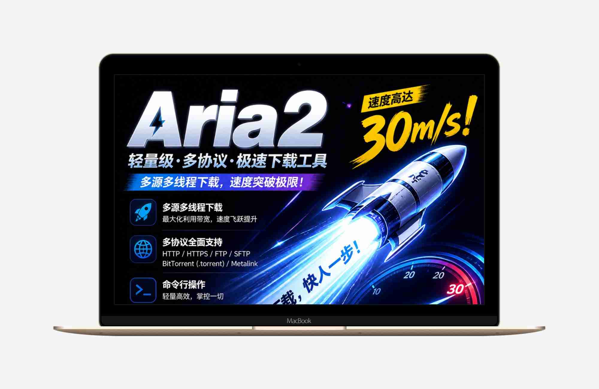 跨平台的多协议（Aria2）命令行下载工具‌_磁力种子高速下载热门速度可达30M/s